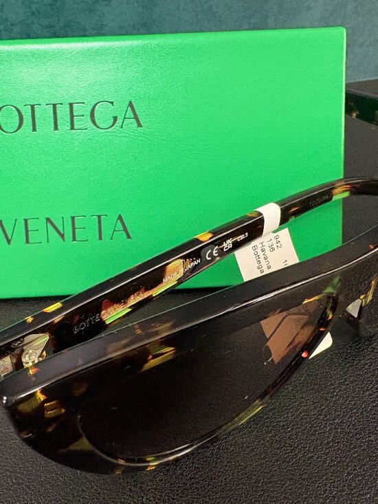 Bottega Veneta 57MM Cat Eye Sunglasses | Tortoiseshell | Gold Detail main image 7